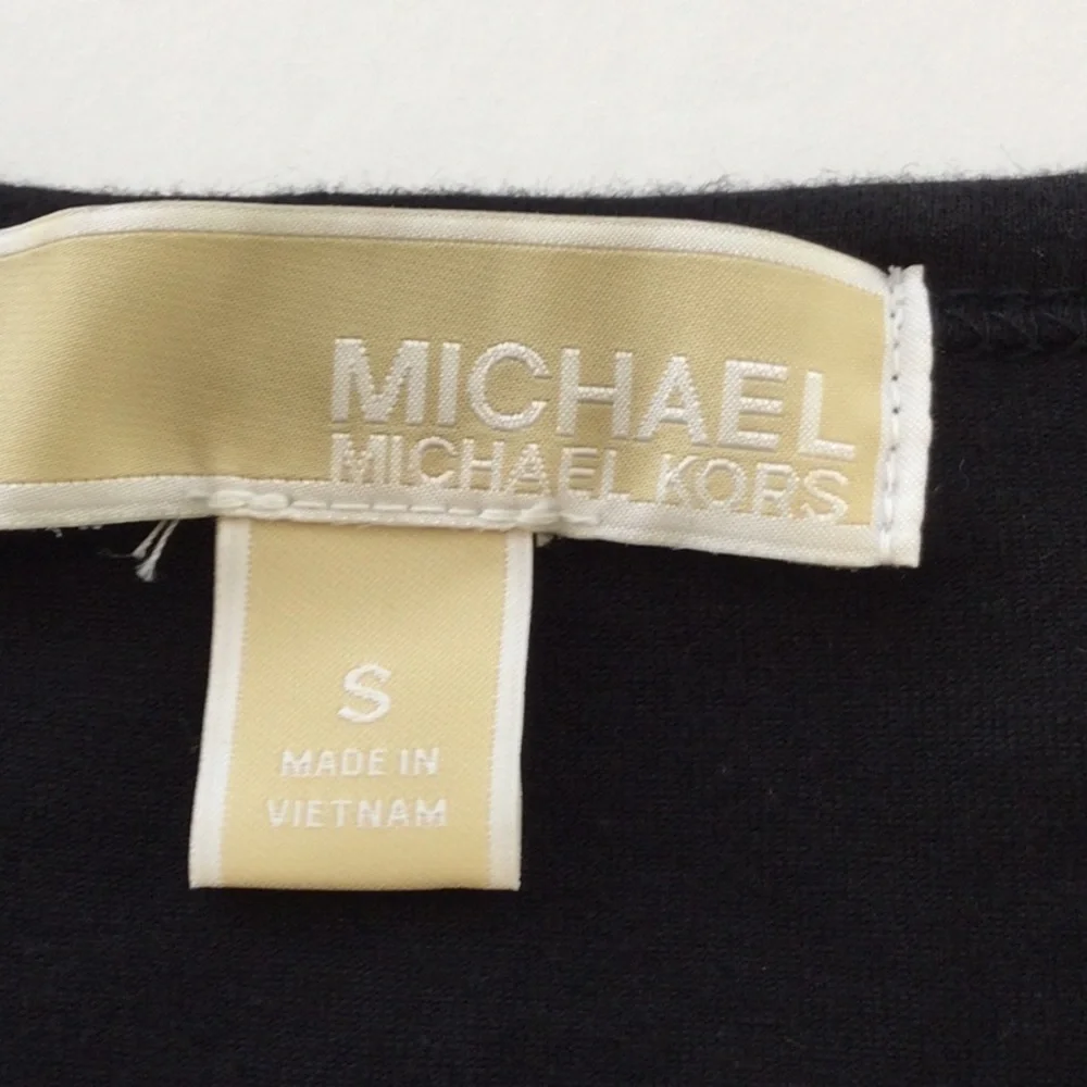 Michael Kors Women’s Black Top w/Gold Zippers Sz S #327